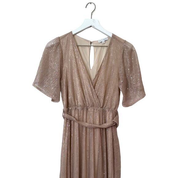 Baltic Born Champagne Abigail Sparkle Gown Maxi Dress Size XS - Picture 2 of 7